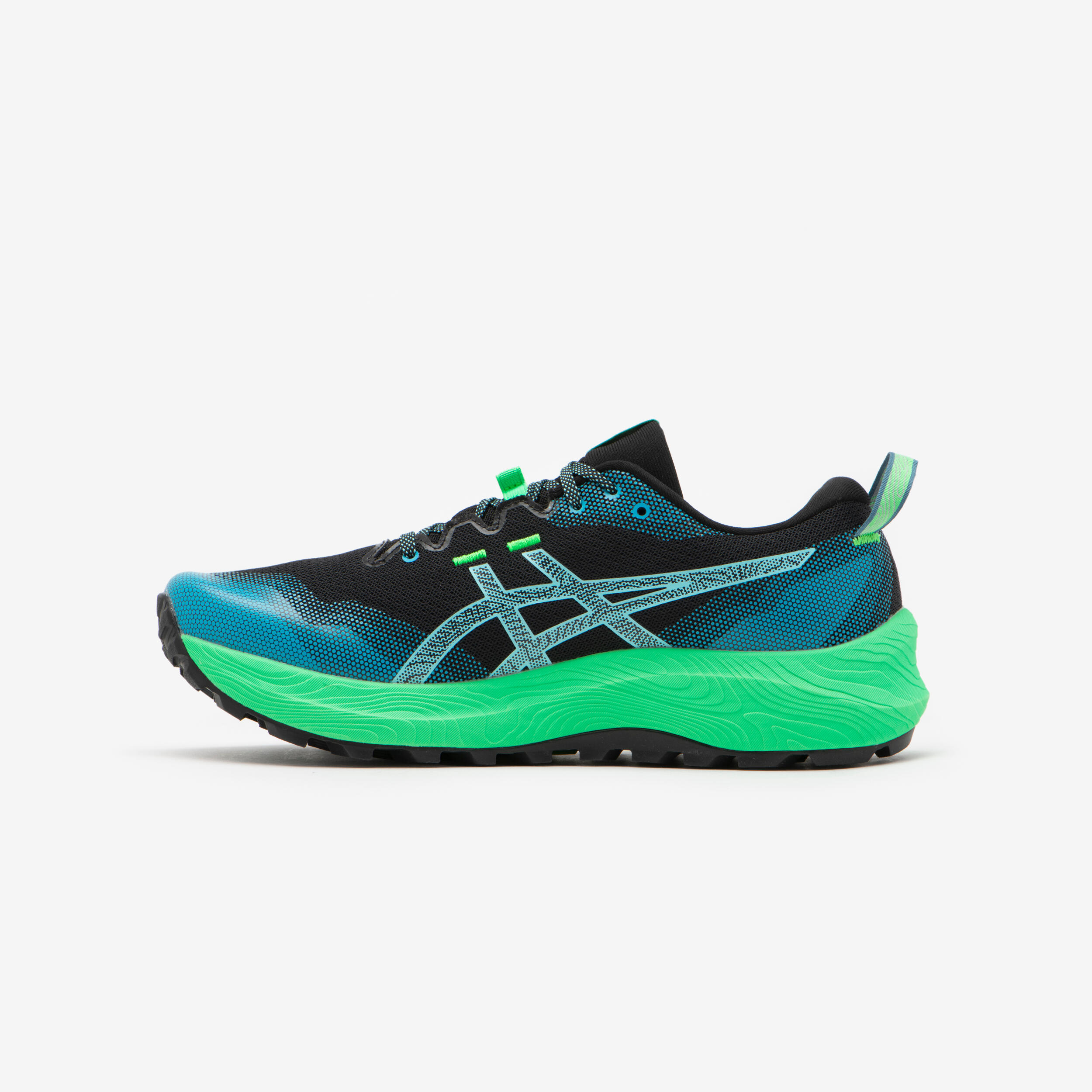 MEN'S ASICS GEL-TRABUCO 12 TRAIL RUNNING SHOES - BLACK BLUE GREEN