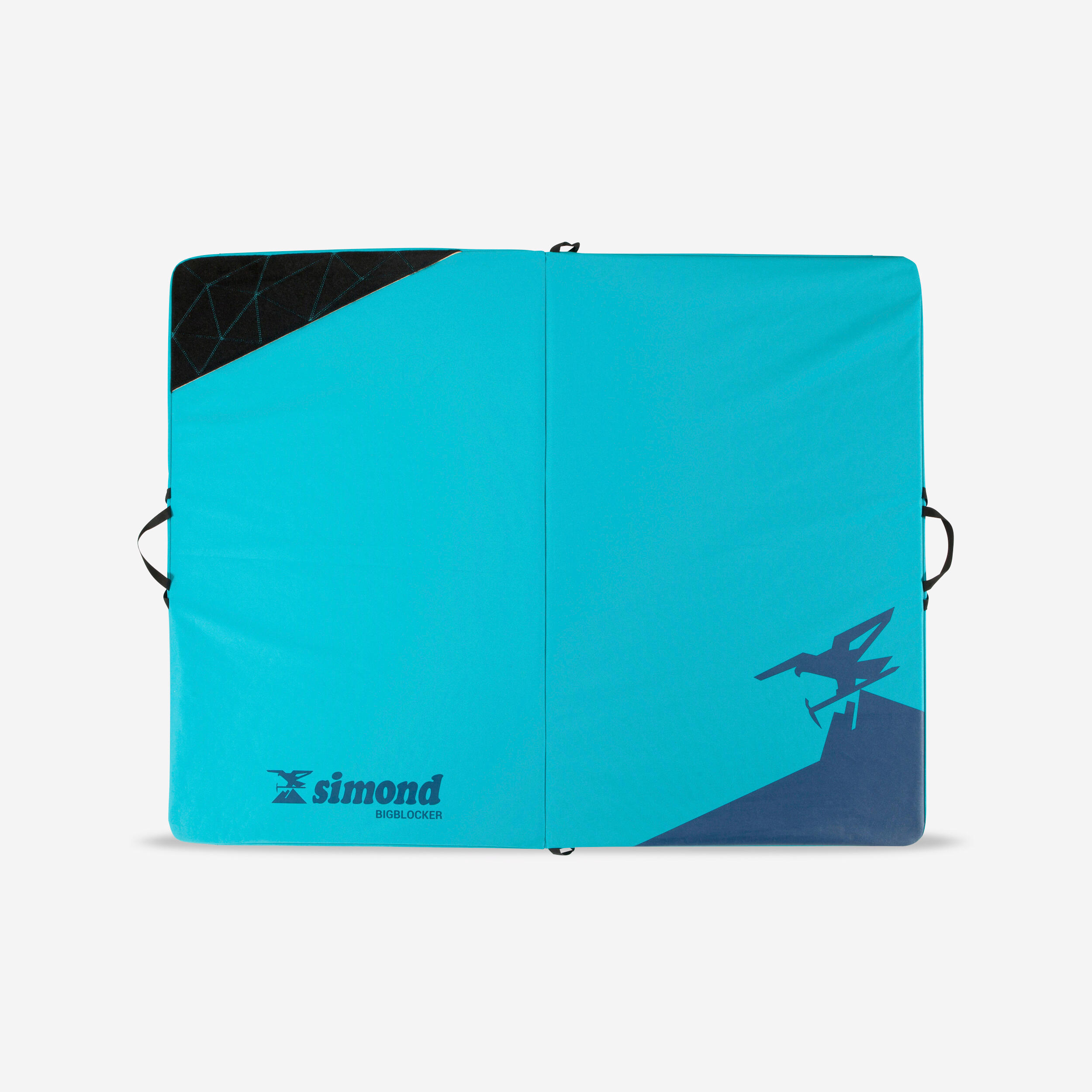 BOULDERING CRASHPAD BIG BLOCKER 1.4 M X 1.1 M - TURQUOISE