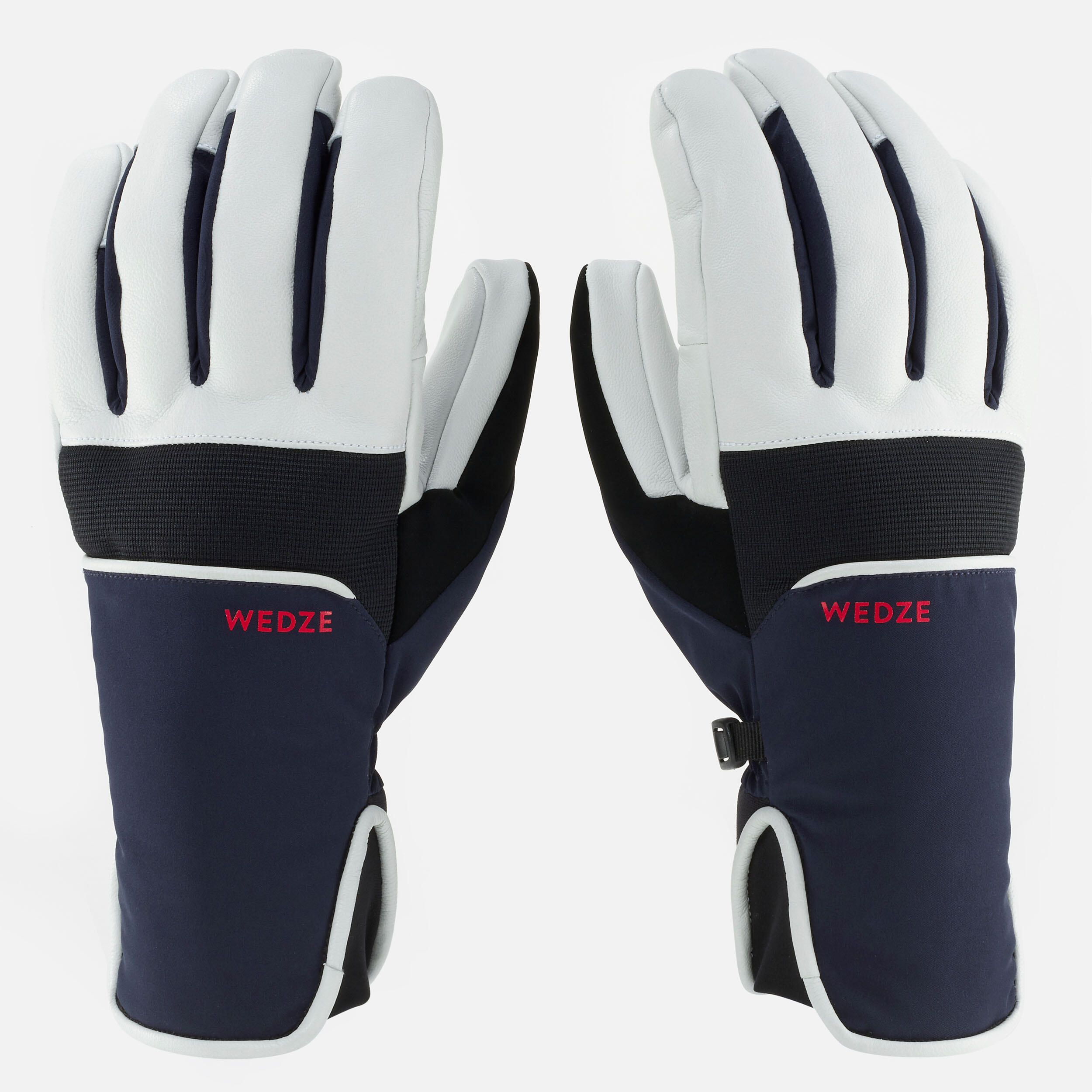 Adult ski gloves 550 - navy blue and white