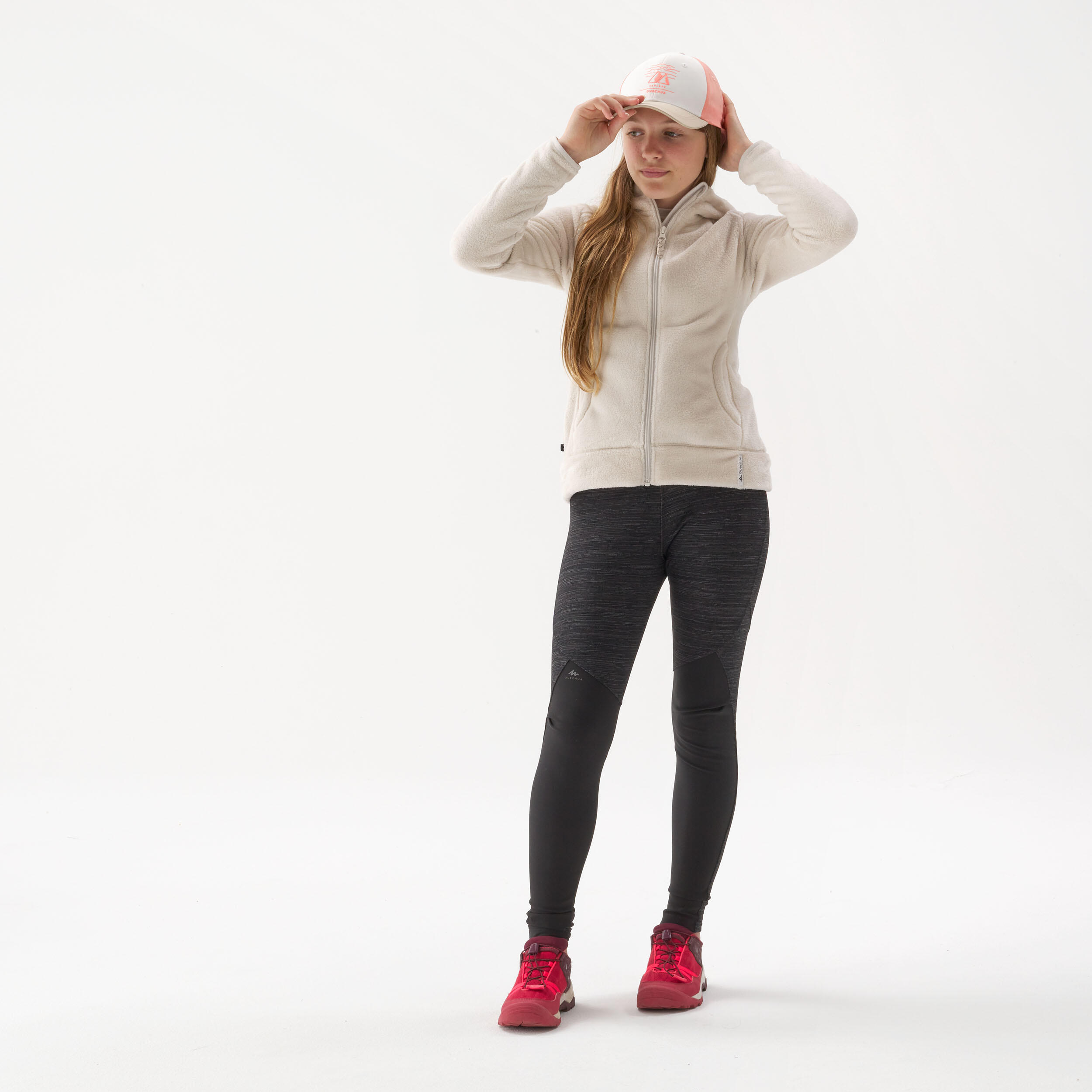 Kids’ Warm Hiking Fleece Jacket - MH500 blue - ages 7–15