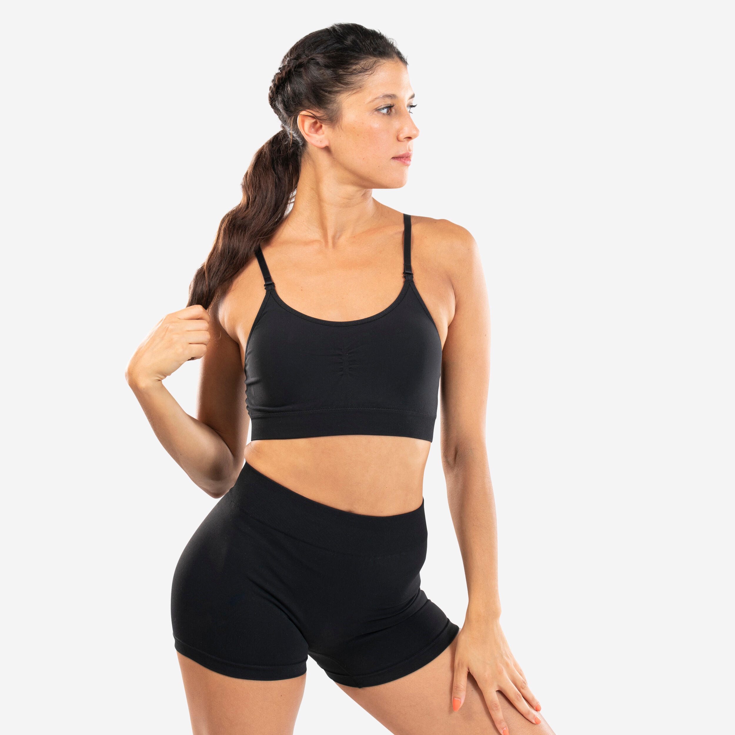 Women's Seamless Modern Dance Sports Bra - Black