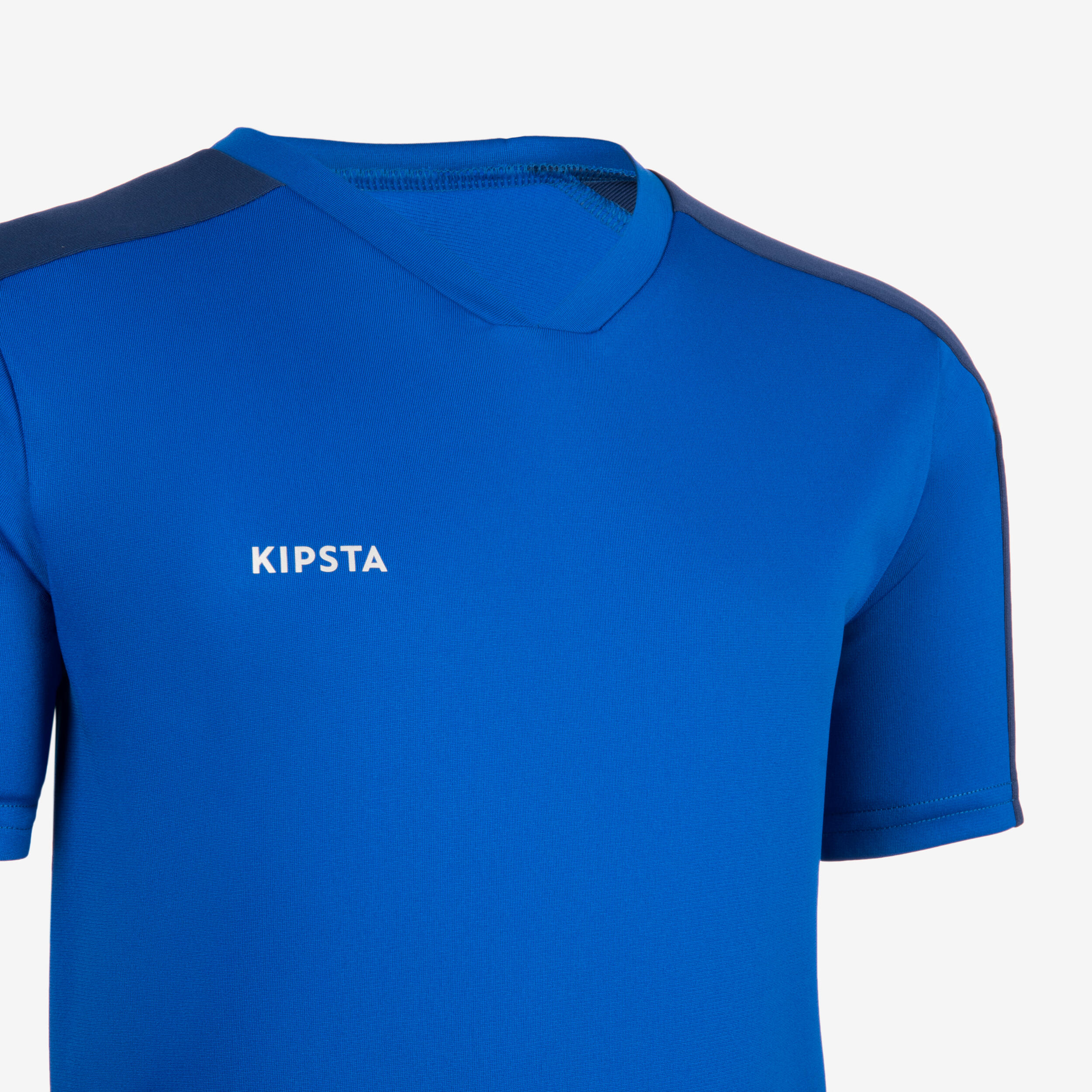 Kids' Football Short-Sleeved Shirt Essential - Blue