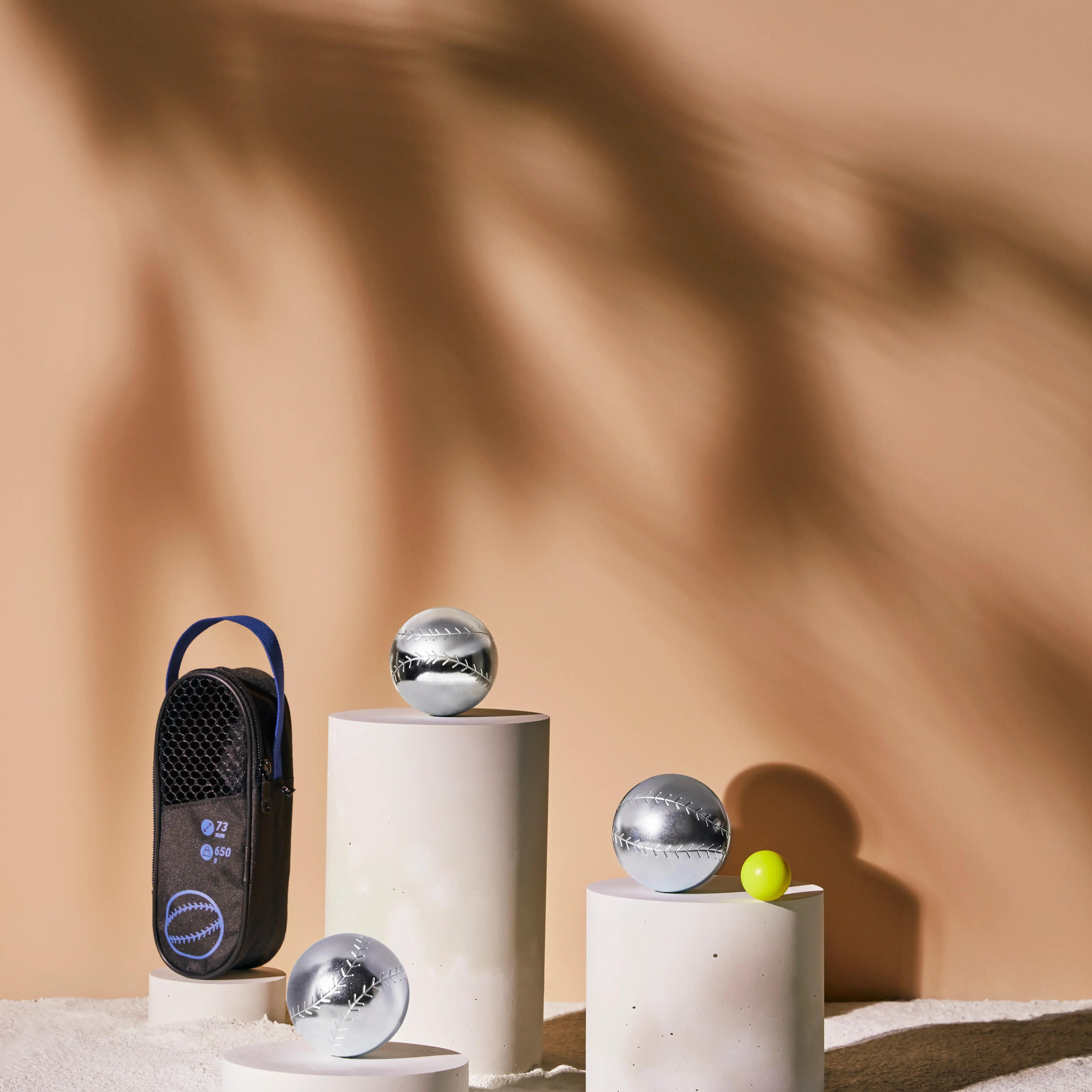 Set of 3 Recreational Petanque Boules 500 - Baseball