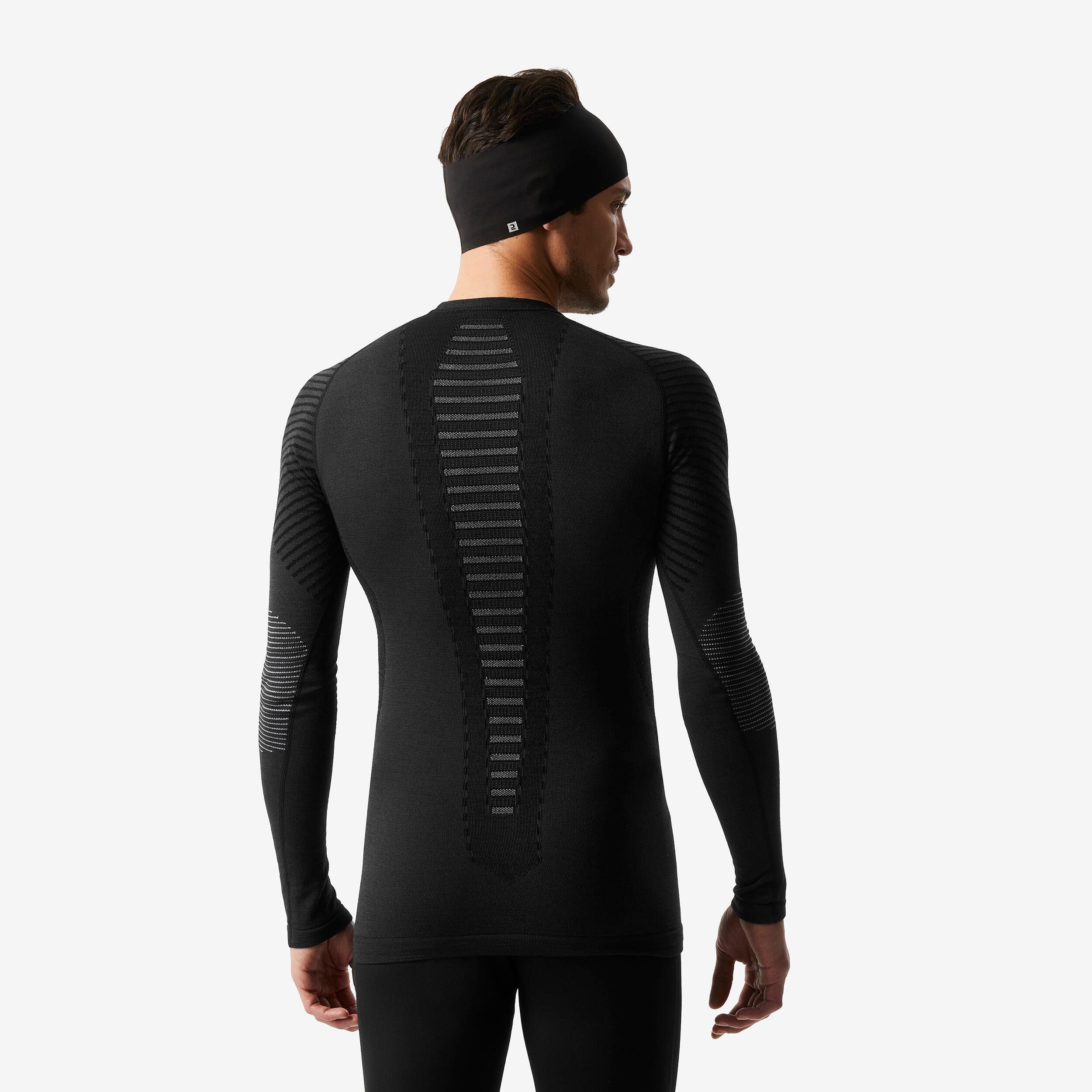 Men’s Breathable Merino Wool Ski Thermal Base Layer Top - BL 900 - Black