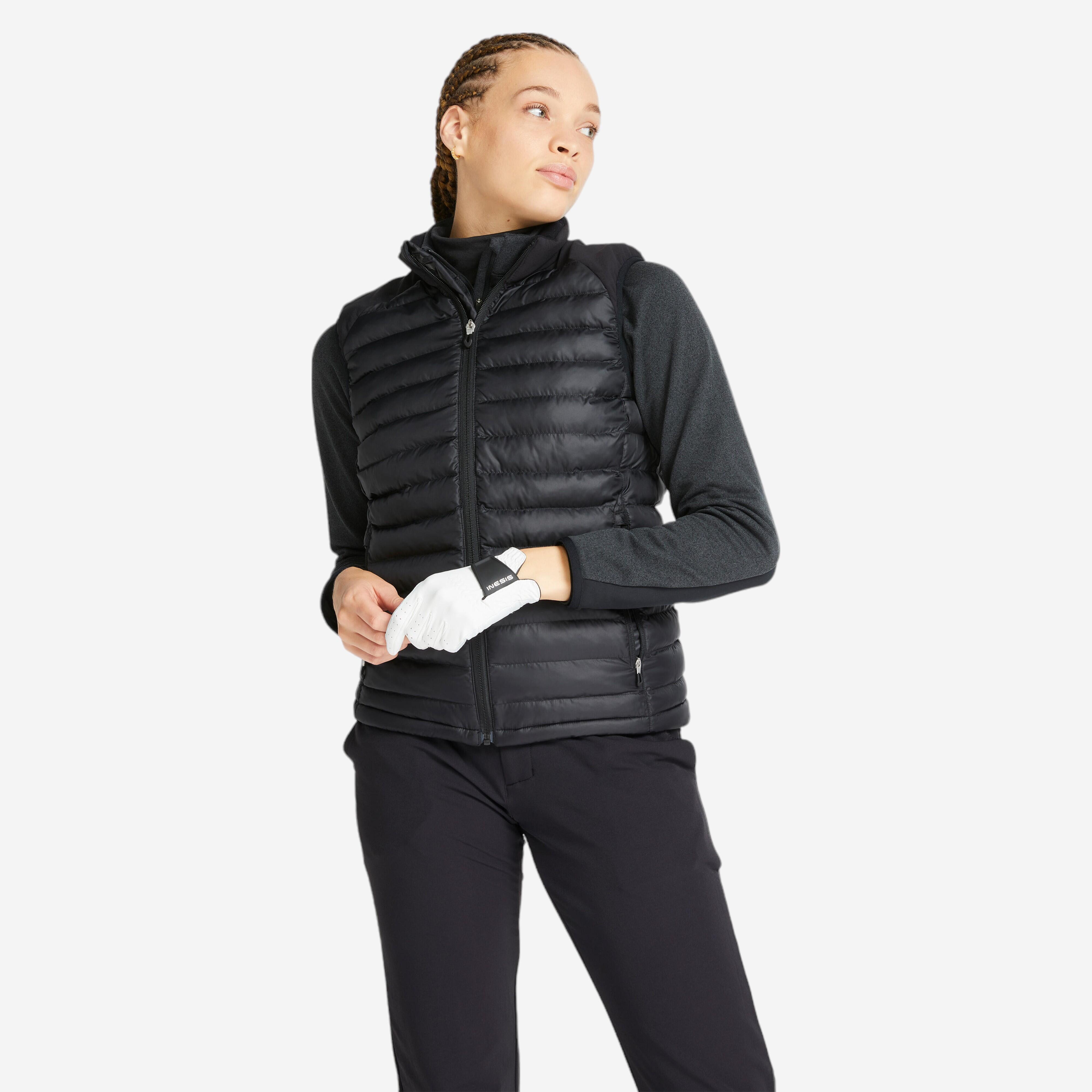 Women's golf winter sleeveless padded jacket CW500 black