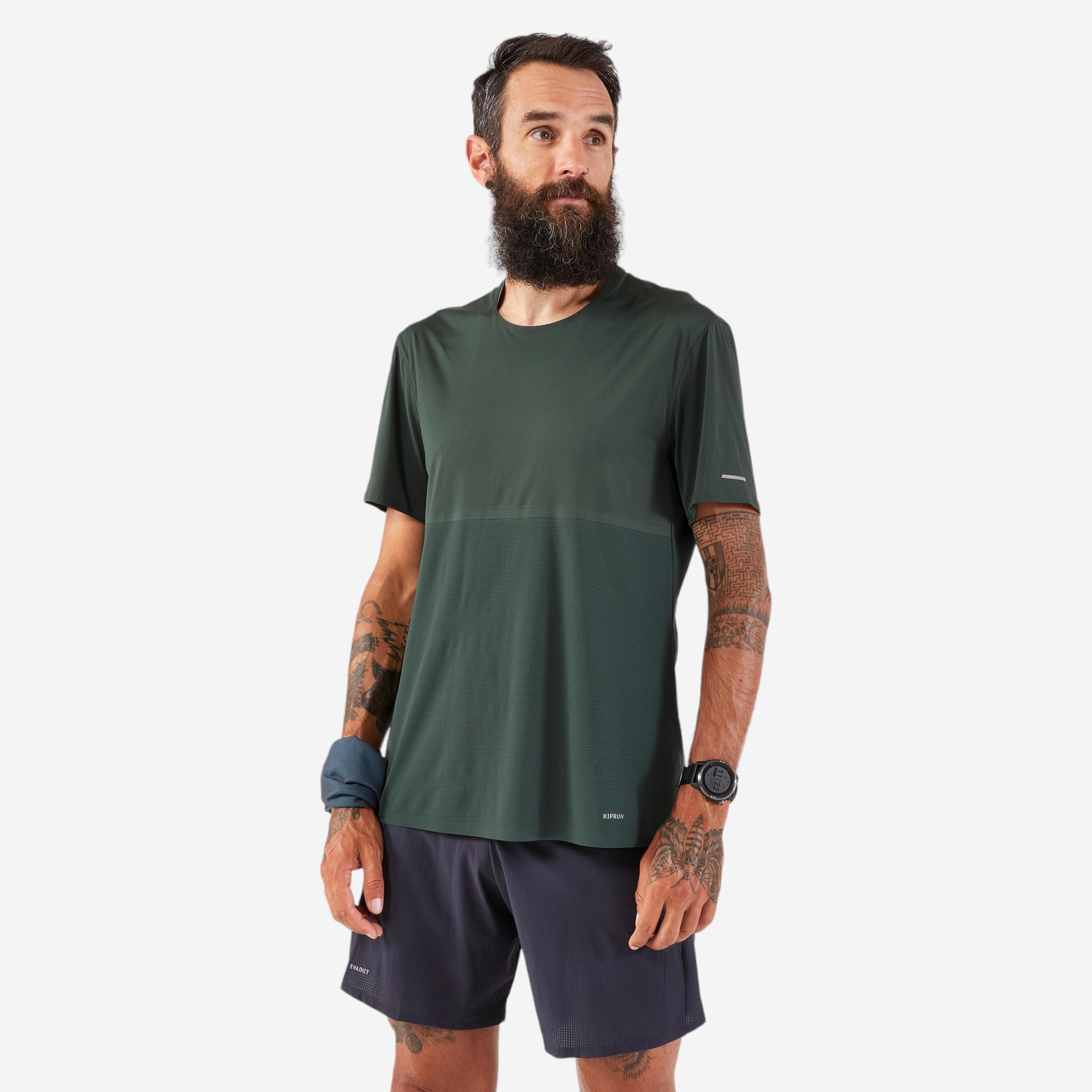 KIPRUN Run 900 Ultra Men's Long Distance Running T-shirt - Dark Grey Green
