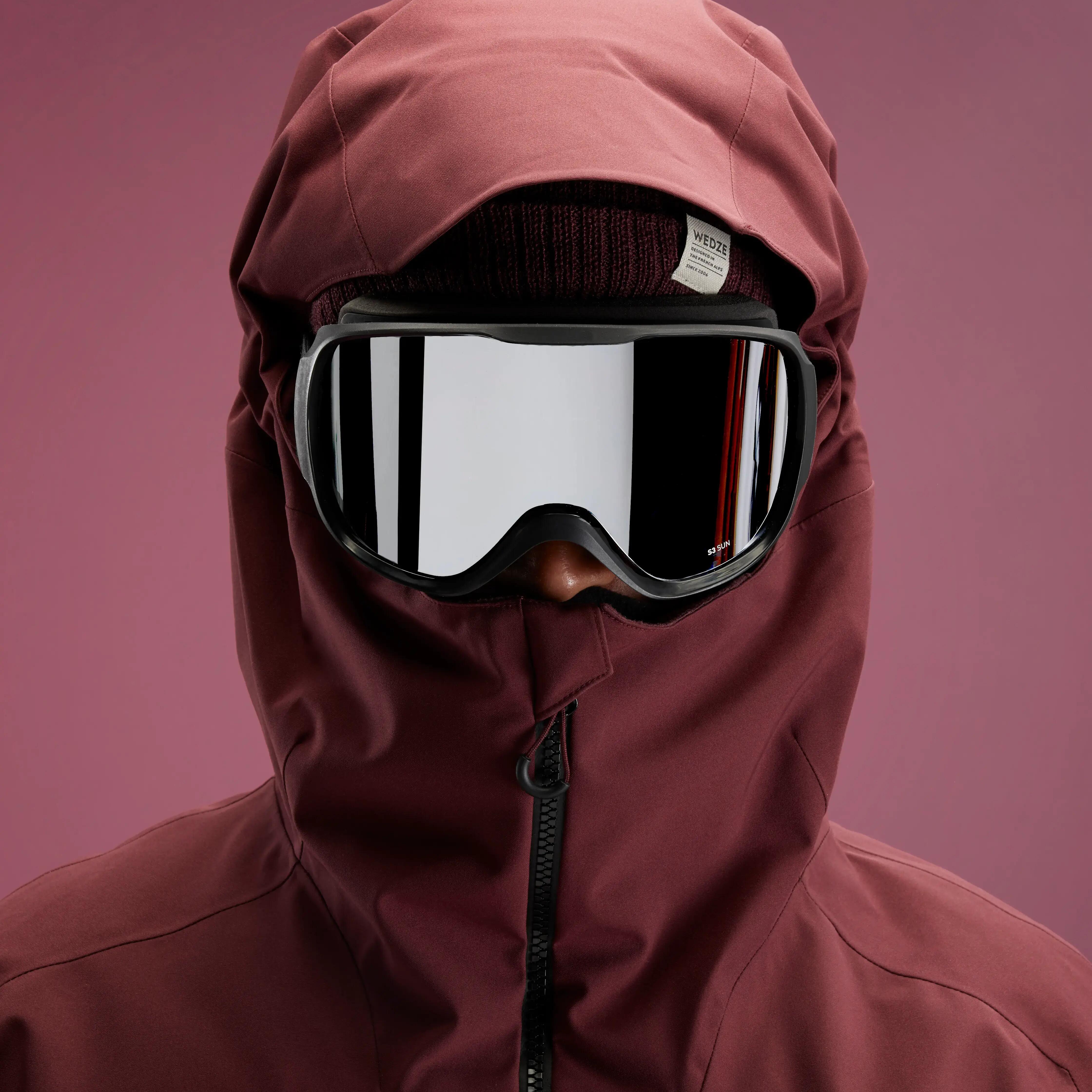 KIDS’ AND ADULT SKIING AND SNOWBOARDING GOGGLES GOOD WEATHER - G 500 S3 - BLACK