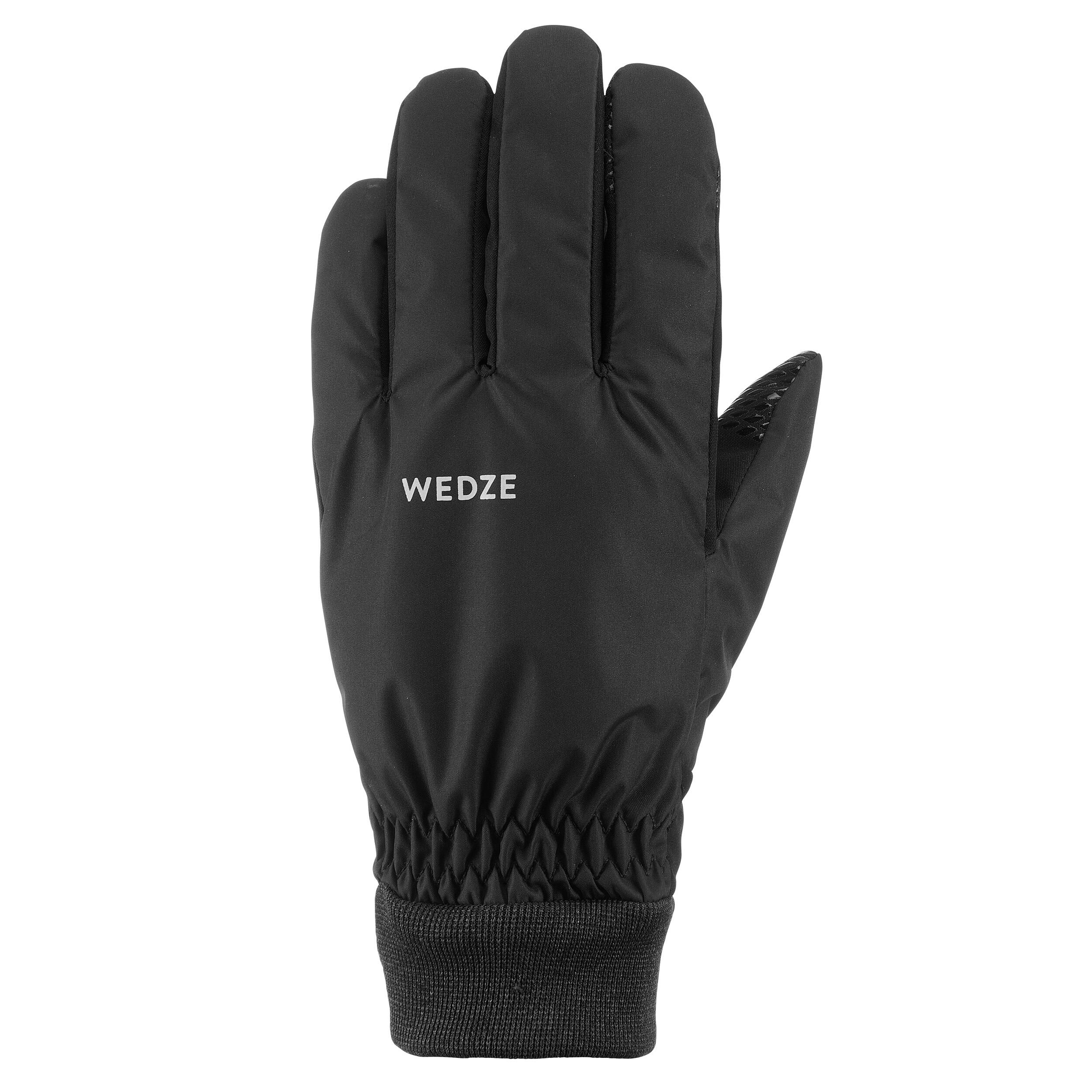 ADULT SKI GLOVES 100 - LIGHT BLACK