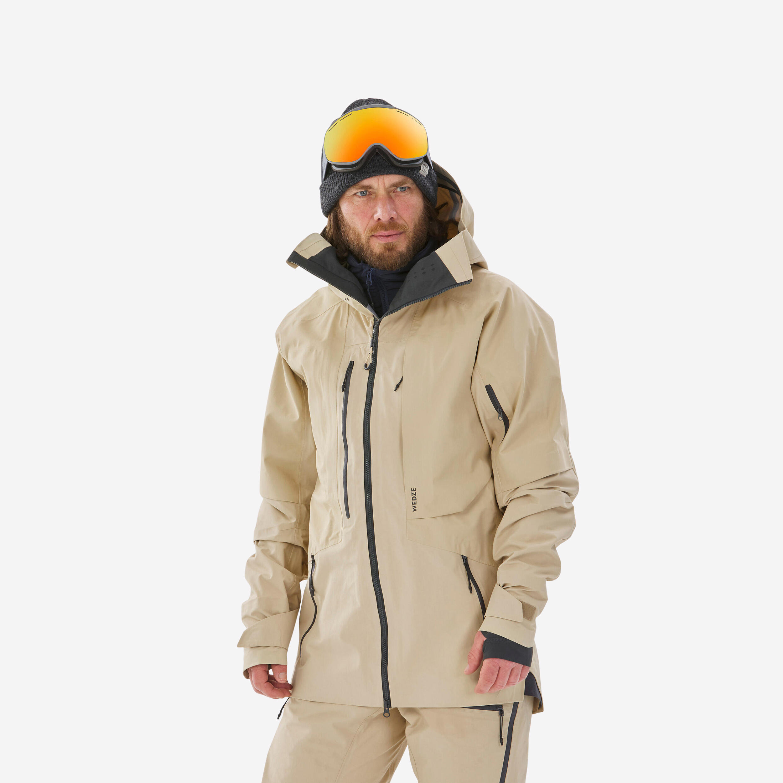 MEN’S FREERIDE SKI JACKET FR900 - BEIGE