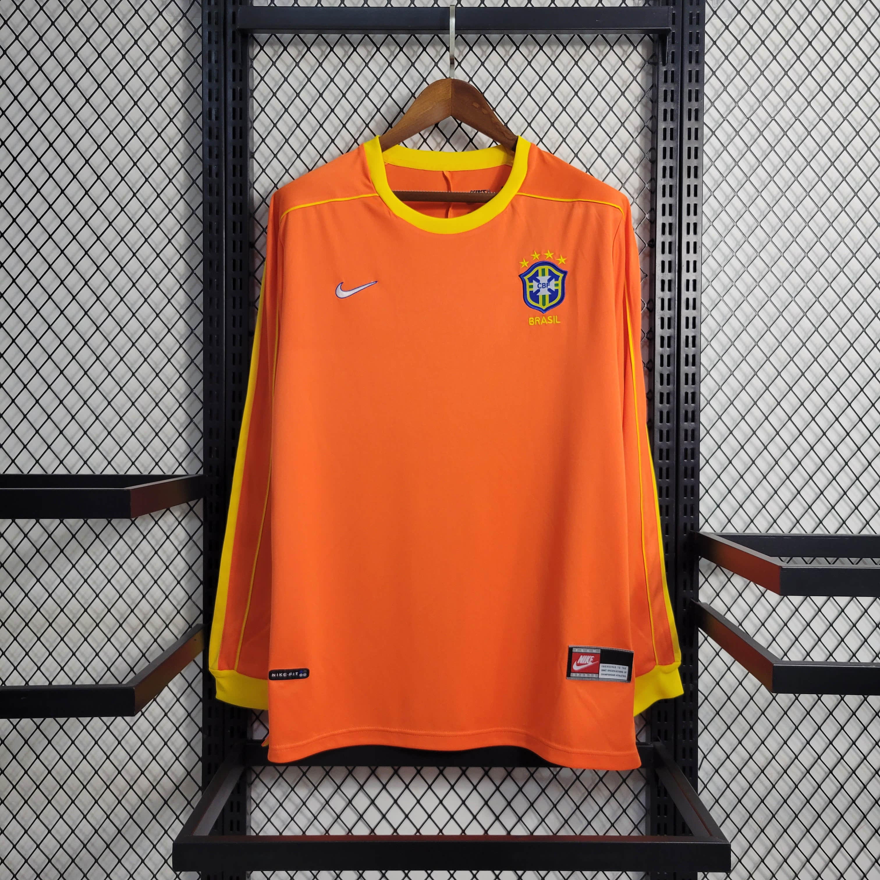 1998 Brazil Retro Goalkeeper 2 Long sleeve Jersey