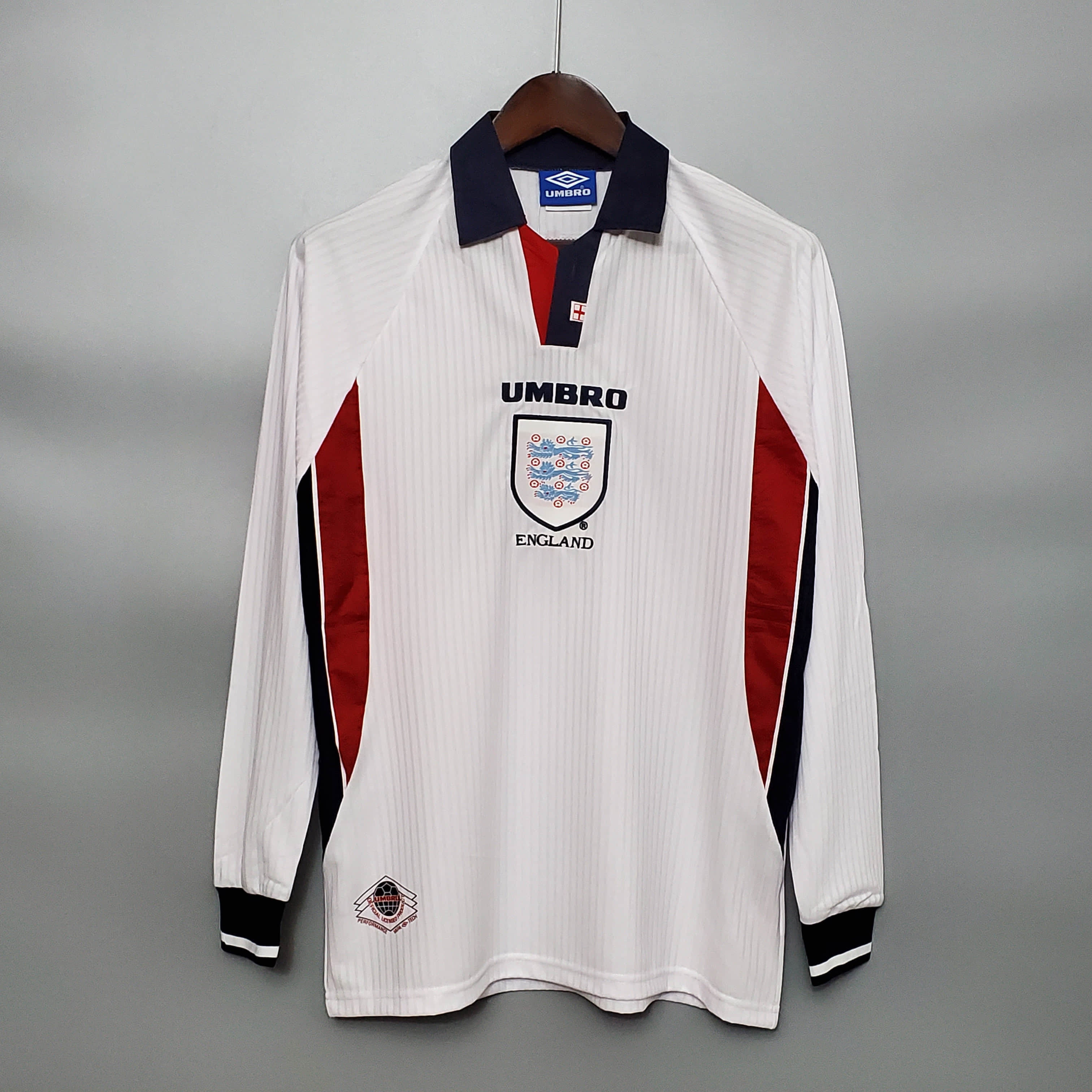 1998 Retro England Home Long Sleeve Jersey