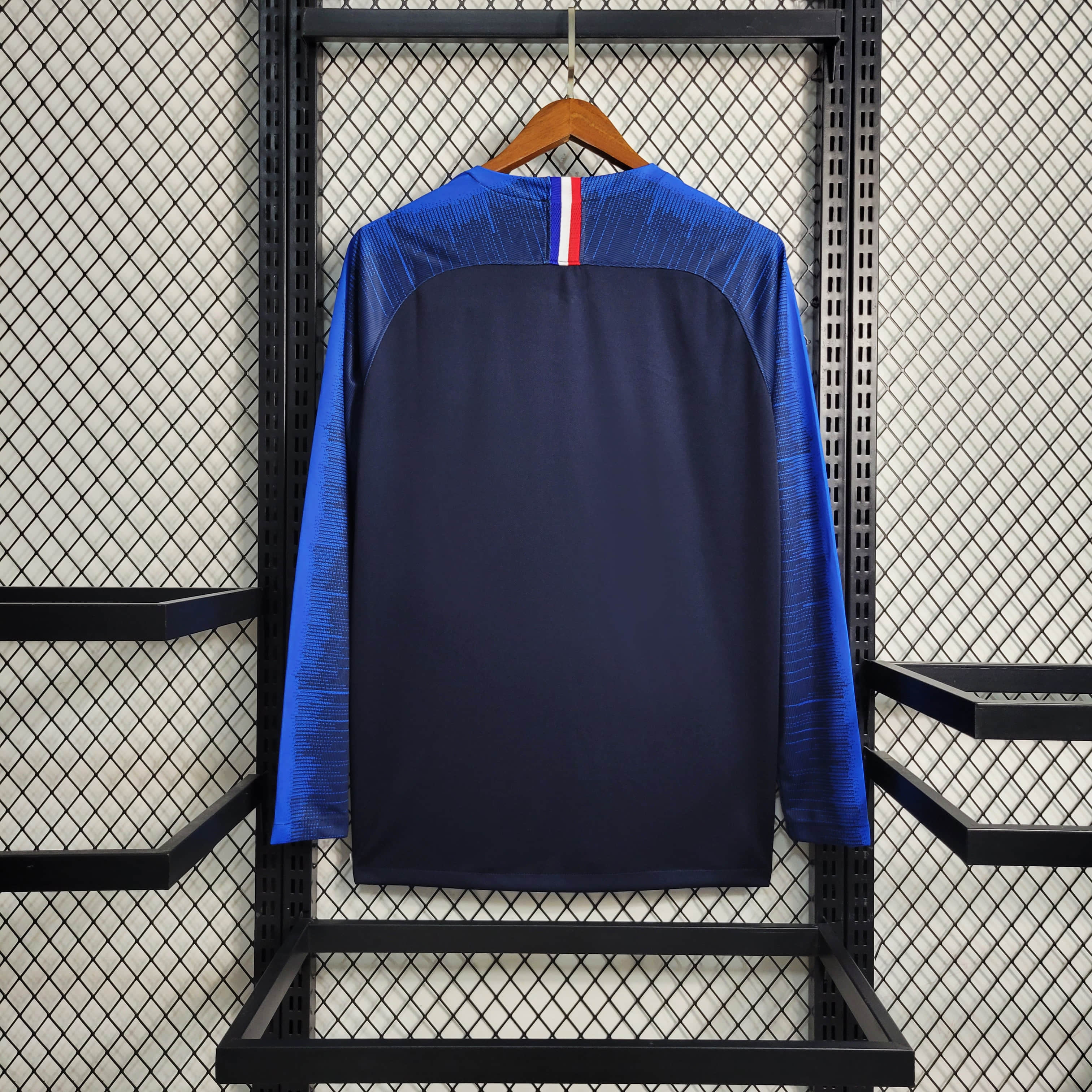 2018 Retro France World Cup Home Long Sleeve Jersey