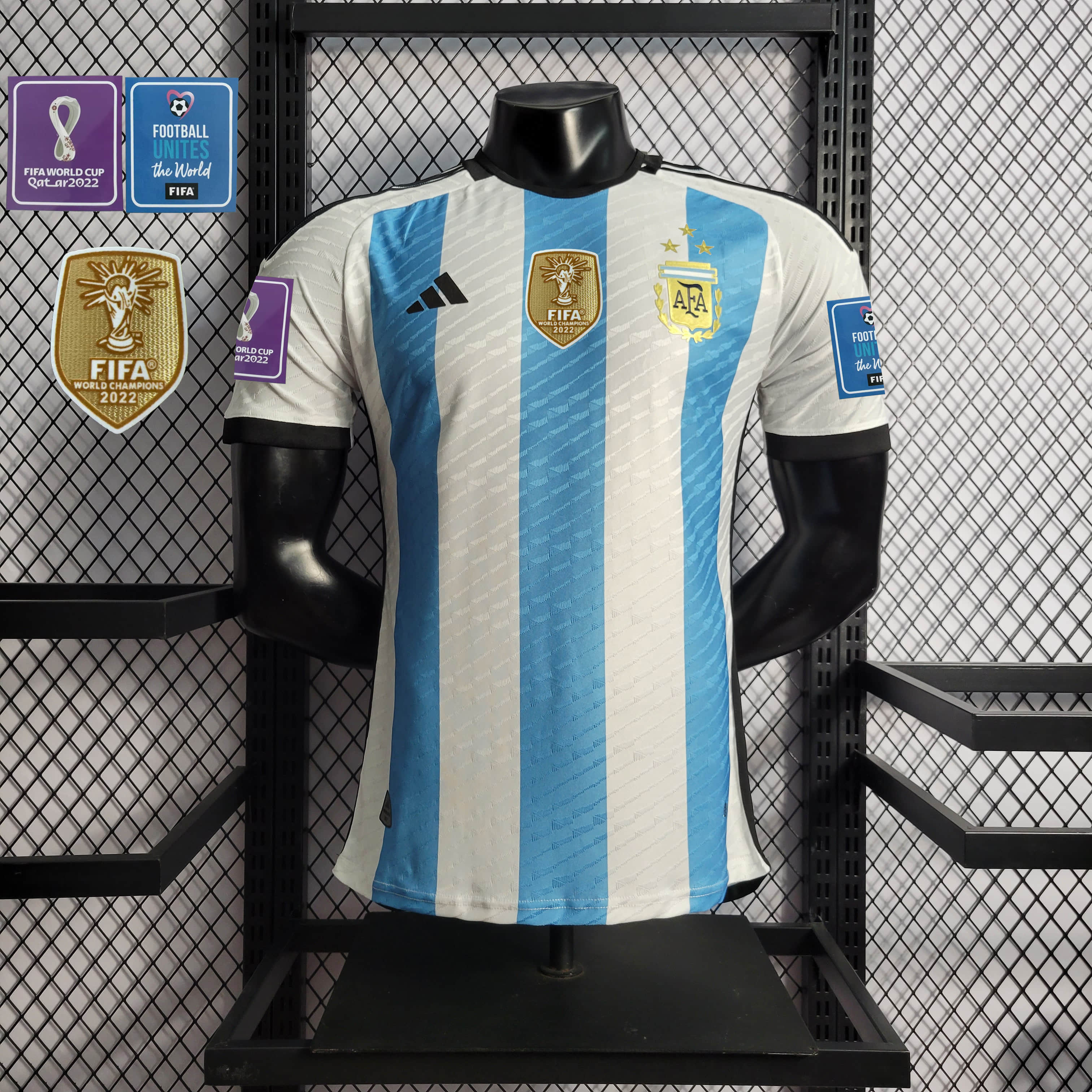 2022 Argentina Player Home 3-Star Jersey