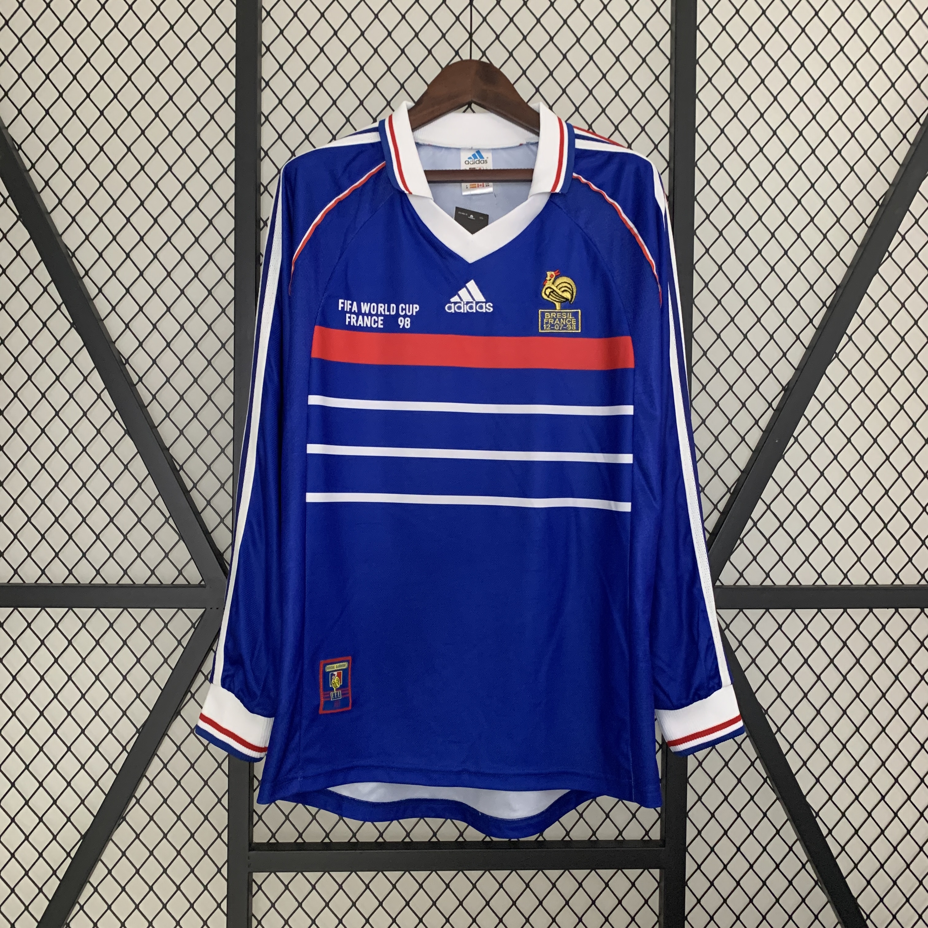 98-99 Retro France Home Long Sleeve Jersey