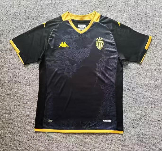 23-24 AS Monaco away black soccer jersey